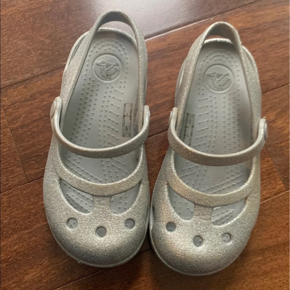 CROCS Toddler Girls Size 10 Glitter Mary Jane